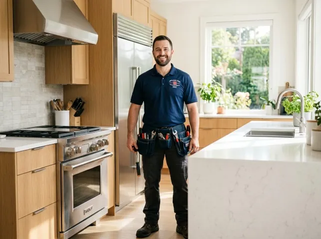 Appliance Repair Hero technician in a Antioch, CA kitchen after an appliance repair